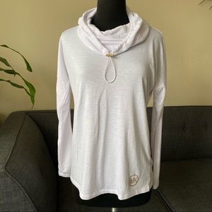 Michael Kors White Cowl Neck long sleeve Shirt